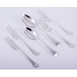 A part canteen of Old English pattern silver cutlery, by Cooper Bros & Sons Ltd, Sheffield 1928-9,