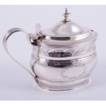 A Regency style oval silver mustard, by Nathan & Hayes, Chester, probably 1928,