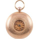 A small 18 carat yellow gold demi-hunter pocket watch,