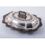 A William IV silver entree dish, by Robinson Edkins & Aston, Birmingham 1835, shaped oval form,