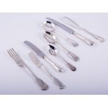 A canteen of Fiddle and Thread pattern cutlery, Argentum Limited, Sheffield, modern,