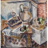 Valentine Henriette Prax Still life, signed, oil on paper, 24.5cm x 23cm.