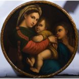 After Raphael (probably late 19th century), Madonna della Sedia, oil on canvas, laid on board,
