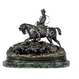 After Pierre-Jules Mêne, "Valet de Chasse, Louis XV et sa harde", bronze possibly aftercast,