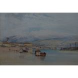 Sir Alfred East The River Adige from Castlevecchio, Verona, signed and titled, watercolour,