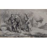 Charles Green Figures fleeing a battle signed,