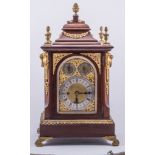 William Edmead, London A George II style walnut and gilt metal bracket clock, arched dial, signed,