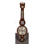P Ciapino, Andover A mahogany banjo shaped barometer, refurbished, broken swan neck pediment,
