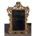 A Florentine style carved giltwood pier glass, rectangular plate,