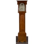 James Greig, Perth An oak longcase clock, arched white enamelled dial, partly repainted,