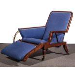 Ward Manufacturer, Leicester Square, London A mahogany adjustable reclining campaign chair,