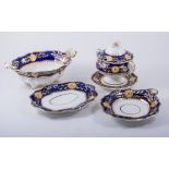 An English porcelain part dessert service, circa 1820,