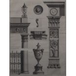 After Robert Adam Parts at large of the Gateway at Sion Engraving, plate II 60cm x 45cm.