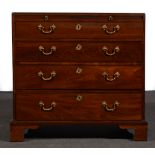 A George III mahogany chest of drawers,