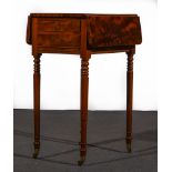 A Victorian mahogany work table of Pembroke design, with drop leaves,