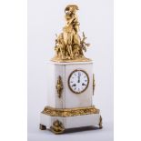 Mottu Freres, Paris A French ormolu and white marble mantel clock,