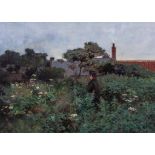 Sir Alfred East The Overgrown Garden, signed, and indistinctly dated, possibly '83, oil on canvas,