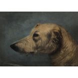 William Luker, Junior Head of a hound, in profile, signed, oil on canvas, 30cm x 41cm.