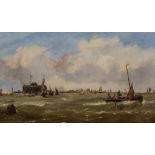 Manner of Frederick James Aldridge Shipping Off The Coast oil on relined canvas,