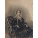 Johannes Notz Portrait of a lady, three quarter length, seated in an armchair,