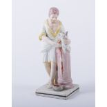A Staffordshire earthenware figure, 'The Sacrifice', painted in colours, restored, 20cm.