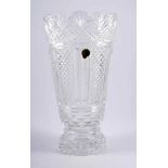 Large Waterford vase, shaped top,