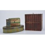 Huntley & Palmers book biscuit tin, and four other tins,