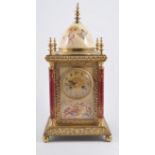 French porcelain and gilt mounted mantel clock.