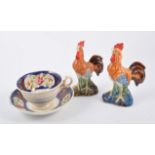Staffordshire pottery group, a couple with a birds nest, height 23cms,