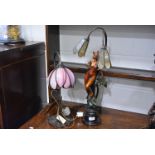 Christopher Wray Art Nouveau style figural table lamp, H60cm,