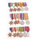 Medals; a collection of WWII medals including British War Medal 1939-45, Defence Medal,