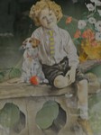 Malcolm Greensmith, Portrait of a Boy and his dog Patch, watercolour, 40.5cm x 30cm.