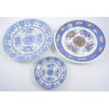 Spode etruscan trophies pattern stand, diameter 34cm and two other Spode pottery stands.
