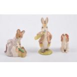 Beswick, Beatrix Potter - Benjamin ate a lettuce leaf and Hunca Munca sweeping,