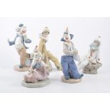 Five Nao porcelain clown models.