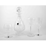 Waterford table glassware, 'Collen' pattern including a decanter, six flutes,