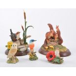 Border Fine Arts and Country Artists figures; including B0224 Squirrel Family etc, (9).