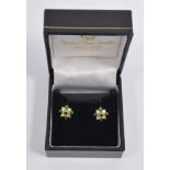 A pair of emerald and diamond earrings,