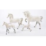 Beswick horse figures; no.815 grey gloss horse, no.1813 grey gloss foal, no.