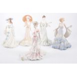 Coalport lady figures, Sophie La Belle Epoque "Promenading on the Champs Elysees", Emma Hamilton,