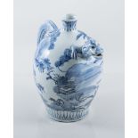 Chinese ewer, ovoid body with a narrow-bottle neck, the handle and spout modelled as a lizard,