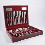 A modern canteen of cutlery, by Viners, boxed and another canteen of cutlery, boxed.