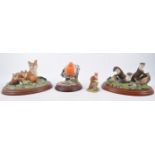 Border Fine Arts figures, WB150 Robin/Horseshoe, B0038 Family Portrait, B0036 Autumn Harvest,