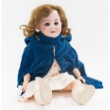 Armand Marseille bisque headed doll; stamped 1894 A/M DEP, with sleeping eyes,