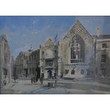 Stanley Orchard, 'Town Square', watercolour, signed, dated '69, 34cm x 47cm.