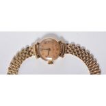 Helvetia - a ladies 9 carat yellow gold bracelet watch,