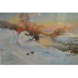 After Joseph Farqhuarson, winter landscape, colour print, pencil signed and with blind stamp,