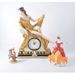 Capodimonte Clock, 39cm, Royal Doulton figurines, Petite of the Year 1010, Belle, HN5401,