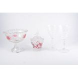 Small collection of decorative glass vases, drinking glasses, etc.