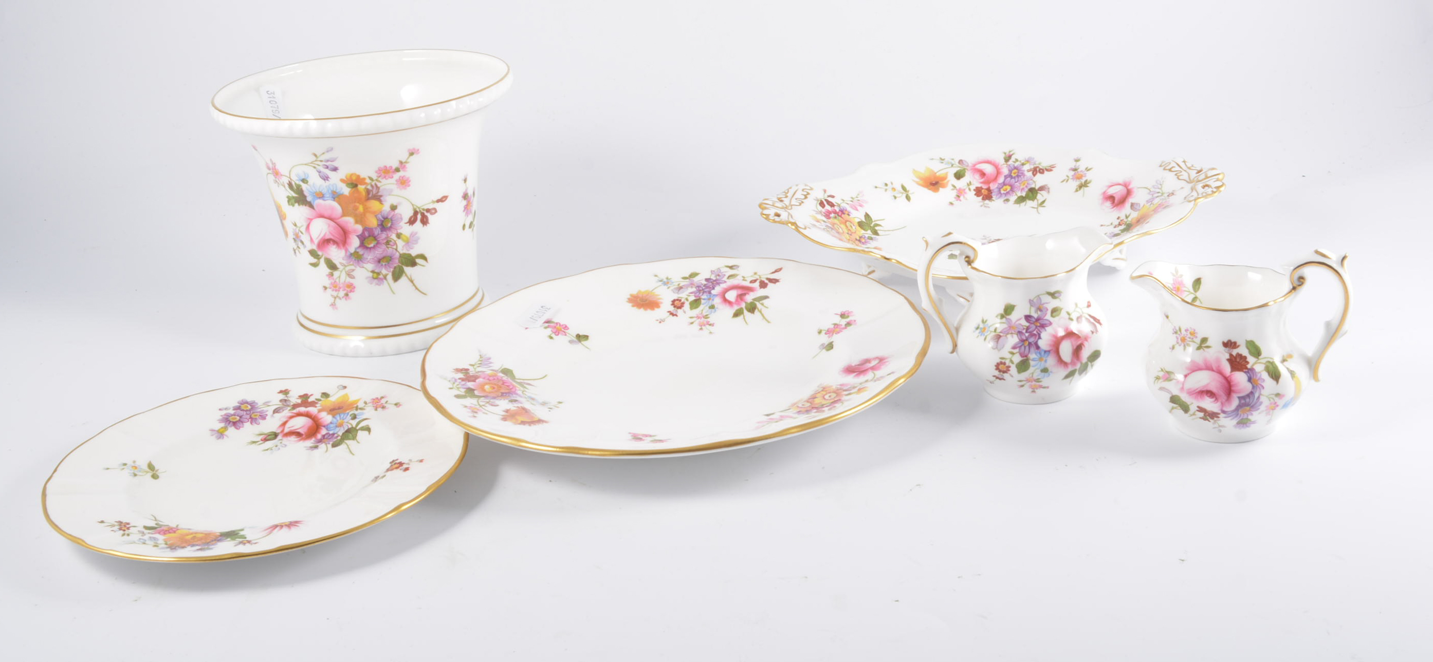 Collection of Royal Crown Derby bone china, Derby Posies pattern.